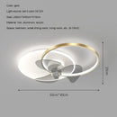Black Gold LED Ceiling Fan Light Remote Control Bedroom Dining Room Ljojo One Ring Fixture