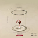 Ljojo 3D Animal Glass Cup, 350ml, Christmas Theme, Cartoon Animal Shape
