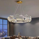 Ljojo Lotus Leaf Chandelier: Elegant LED Butterfly Lamp for Dining Room and Bedroom