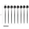 Ljojo Long Handle Ice Spoon Set, Stainless Steel Black Gold Cutlery Dinnerware
