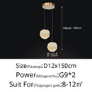 Crystal Ball Pendant Light Ljojo: Modern Luxury Bedroom Decor Hanging Line Light