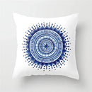 Geometric Blue Ink Flower Pillowcase for Stylish Home Decor by Ljojo