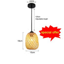 Bamboo Wicker Pendant Chandelier Hand Woven E27 Ceiling Light by Ljojo
