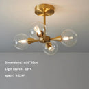 Ljojo LED Copper Glass Ball Ceiling Chandeliers for Modern Home Decor