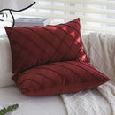 Burgundy Velvet Pillowcase for Living Room Sofa and Bedroom Decor by Ljojo