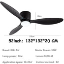 Ljojo Minimalist Ceiling Fan LED Light Motor High Air Volume Remote Control.