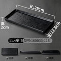 Ljojo Melamine Black Dinner Plate Set - Thick Sushi Pans, Imitation Porcelain Tray