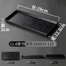 Ljojo Melamine Black Dinner Plate Set - Thick Sushi Pans, Imitation Porcelain Tray