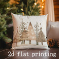 Ljojo Merry Christmas Deer & Trees Pillow Covers - Sofa, Bedroom, Car Decor