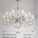 French Chandelier Europe Villa Candle E14 Pendant Light Luxury Chrome for Ljojo