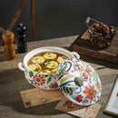 Ljojo Love Flower Binaural Bowl Soup Pot - Large Ceramic Personality Nest