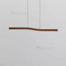 Retro Camur Linear Pendant Light | Walnut Wood Grain Hanging Lamp by Ljojo