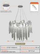 Crystal Pendant Chandelier Lighting Modern Luxury Argent Fixture for Living Room by Ljojo
