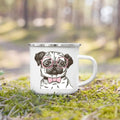 French Bulldog Print Enamel Mug by Ljojo - Dog Lover's Gift & Coffee Cup