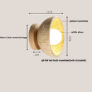 Ljojo LED Wall Light with Wood Base, Natural Yellow Travertine, Modern Nordic Design