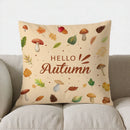 Autumn Leaves Patterned Throw Pillow Cover by Ljojo