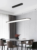Ljojo Modern LED Pendant Light Wood Grain/White/Black Chandelier for Dining Kitchen Living Room