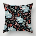 Ljojo Linen Fox Sofa Cushion Cover 50x50 Square Home Décor Pillowcase