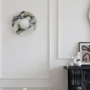 Ljojo Luxury Stone White Glass Ball LED Wall Lamp