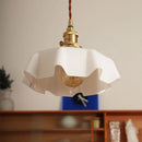 Japanese-Style Cream Small Chandelier Retro Glass Hanging Lamp by Ljojo