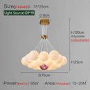 Nordic Round Glass Lamp Chandeliers - Postmodern Bedroom Living Room Lusters by Ljojo