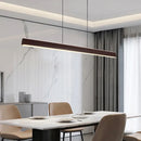 Modern LED Pendant Light for Dining Room | Walnut Long Strip Dimmable Droplight by Ljojo