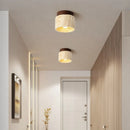 Cylindrical Travertine Ceiling Lamp Real Stone Downlight E27 Light Bulb by Ljojo
