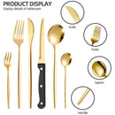 Ljojo Luxe Gold Stainless Steel Cutlery Set with Knife and Fork - Set of 48