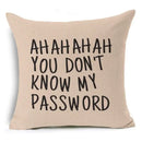 Ljojo Letter Print Pillow Case 45x45 cm Linen Cushion Cover for Home Decor