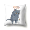 Cute Cat Cushion Cover by Ljojo: Cartoon Pets Pillow Case for Home Sofa Decor