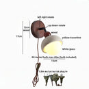 Ljojo LED Wall Lamp Yellow Travertine White Glass Living Room Bathroom Mirror Light