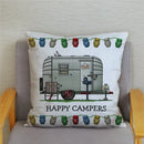 Happy Campers Owl Motorhome Print Pillow Case by Ljojo