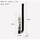 Ljojo Minimalist American Style Wall Lamp Natural Marble E14 Bulb Metal Sconce
