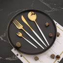 Ljojo 30-Piece White Gold Stainless Steel Cutlery Set
