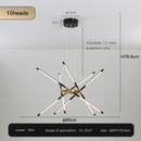 Nordic Geometry Restaurant Pendant Light Led Chandelier Indoor Remote Control Line Chandelier by Ljojo