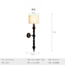 French Medieval Solid Wood Walnut/Black Wall Lamp LED E27 for Living Room by Ljojo