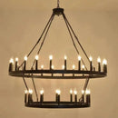 American Country Chandelier Modern Round Led Pendant Lights by Ljojo for Kitchen Living Room Stair Decoration