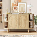 Ljojo™ Fluted Wooden Sideboard Buffet with Drawers and Shelves