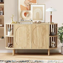 Ljojo™ Fluted Wooden Sideboard Buffet with Drawers and Shelves