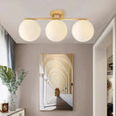 LED Glass Ceiling Light Modern Milk White Ball Fixture for Bedroom Living Room by Ljojo