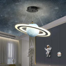 Children Planet Pendant Lamp Acrylic Saturn LED Light for Boy Room Bedroom Kitchen by Ljojo