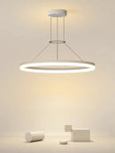 Modern Black LED Pendant Lamp Ring Chandelier Lighting Fixture by Ljojo for Living Room Kitchen Dining Bedroom