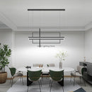 Ljojo LED Rectangle Chandelier with Remote Control for Kitchen Dining Living Bedroom