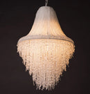 Large Tassel Crystal Chandelier - Modern Beaded Ceiling Light for Foyer and Living Room by Ljojo