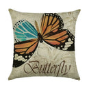 Ljojo Linen Butterfly Flower Sofa Cushion Cover 45*45 - Home Decor Printed Pillow Case