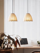 Ljojo Japanese Retro Linen Cloth Pendant Lamp Wave Chandelier Lighting E27 Home Decor Fixture