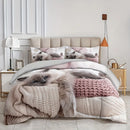 Ljojo 3D Cat Print Duvet Cover Set - All Season Soft Comfort Bedding