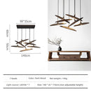 Modern Minimalist Art Design LED Chandelier Wabi-sabi Solid Wood Pendant Light by Ljojo