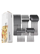 Ljojo 30-Piece Stainless Steel Colorful Cutlery Set