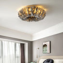 Ljojo Round Feather LED Ceiling Lamp Warm Light Stylish Nordic Minimalist Bedroom Decor
